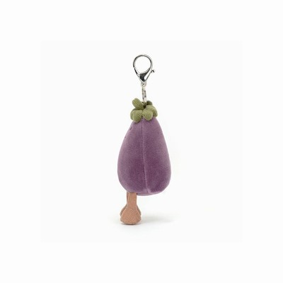 Jellycat Vivacious Vegetable Aubergine Bag Charm Australia | 756824HJT